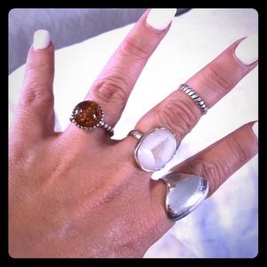 Gorgeous Amber sterling silver ring